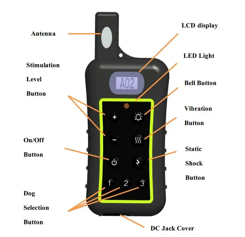 1200m Remote Range  Electric Shock Self Defense Best Dog Hunting Device Dog Training Shock Collar for 3 dogs
