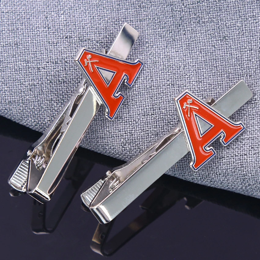 Cufflink manufacturer wholesale custom logo metal men cufflinks and tie clips set with box packaging