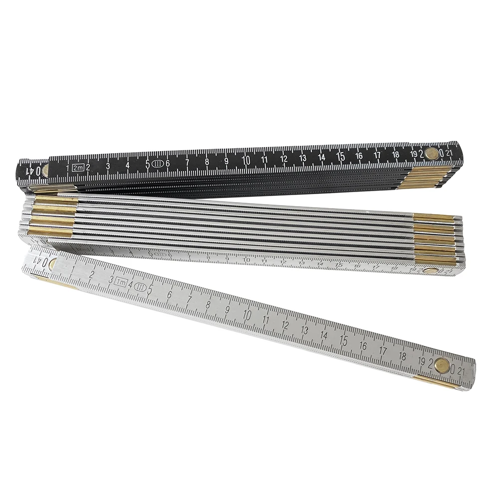 Aluminum Alloy Folding Ruler 1m 5 Folds/2m 10folds Folding Ruler 200cm Folding Ruler With Logo