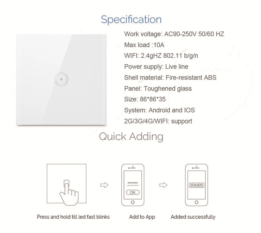 2022 touch Household home automation smart home intelligent wifi wireless wall switch with remote double wall light switch