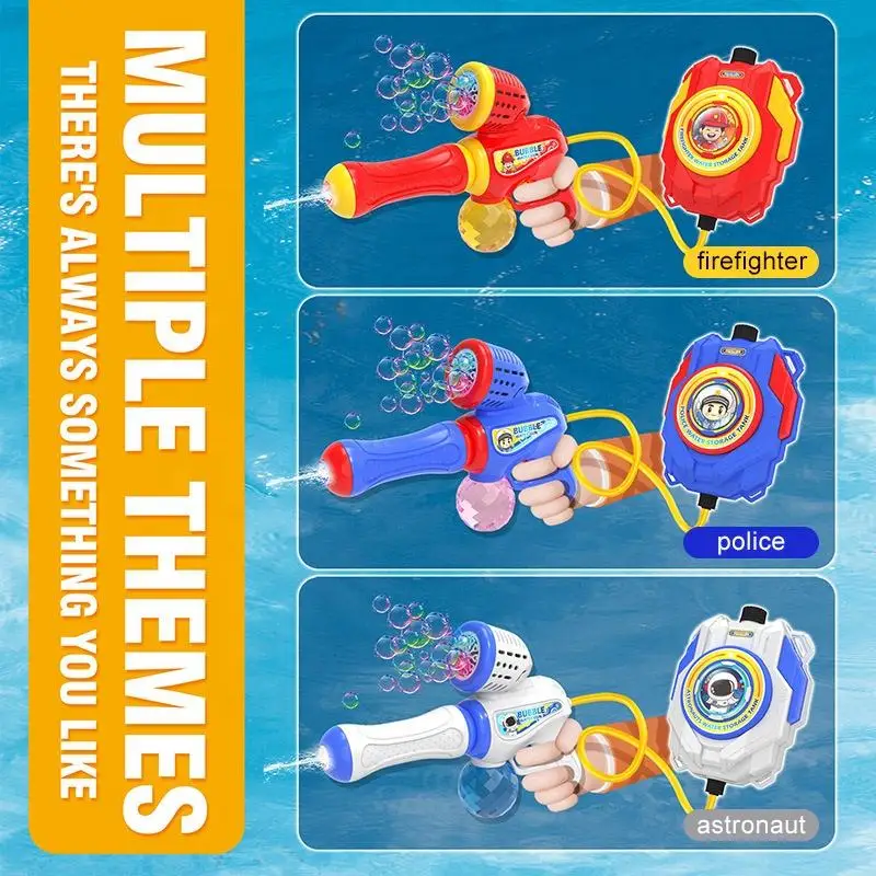 Bubble Machine Water Gun 2 In 1 Backpack Water Gun Toy Summer Outdoor Bubble Machine Game Toy Hand Held Pull Out Water Gun