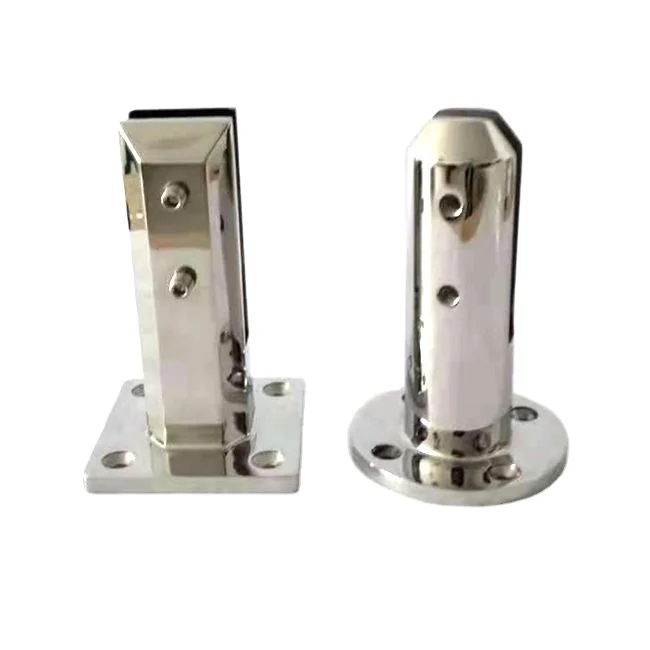 12mm Glass Thickness Clamping Stairs Walls Glass Handrails Railings Stainless Steel 316 Hotel Deck Frameless Wall Spigot