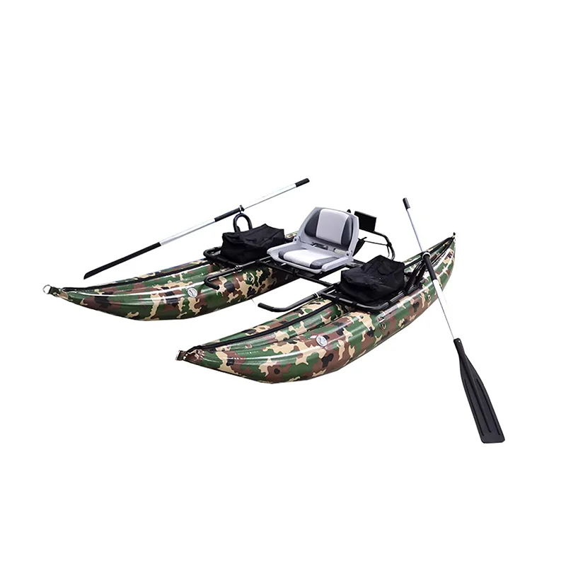 New Style Oem 1 man inflatable pontoon fishing boat double decker pontoon boat inflatable rowing boat for sale