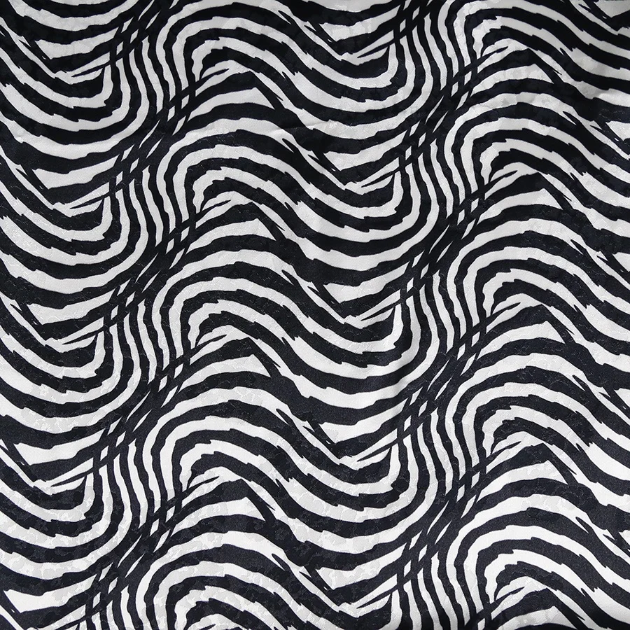 Custom digital printed Viscose Rayon Jacquard Sateen fabric