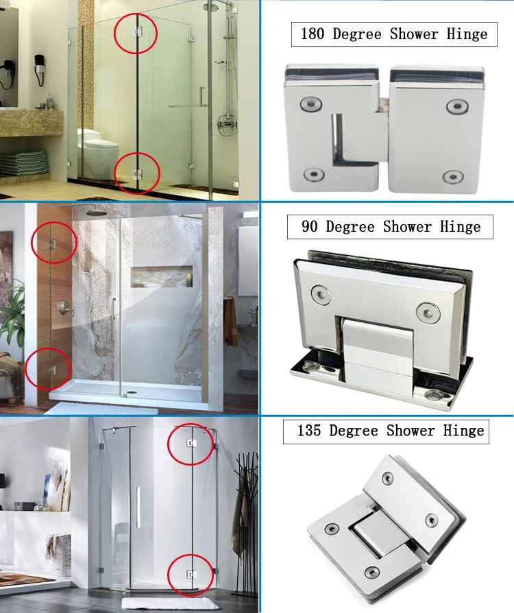Hot Sale New 90 Degree hydraulic brass door hinges invisible stainless steel glass door pivot shower glass door hinge