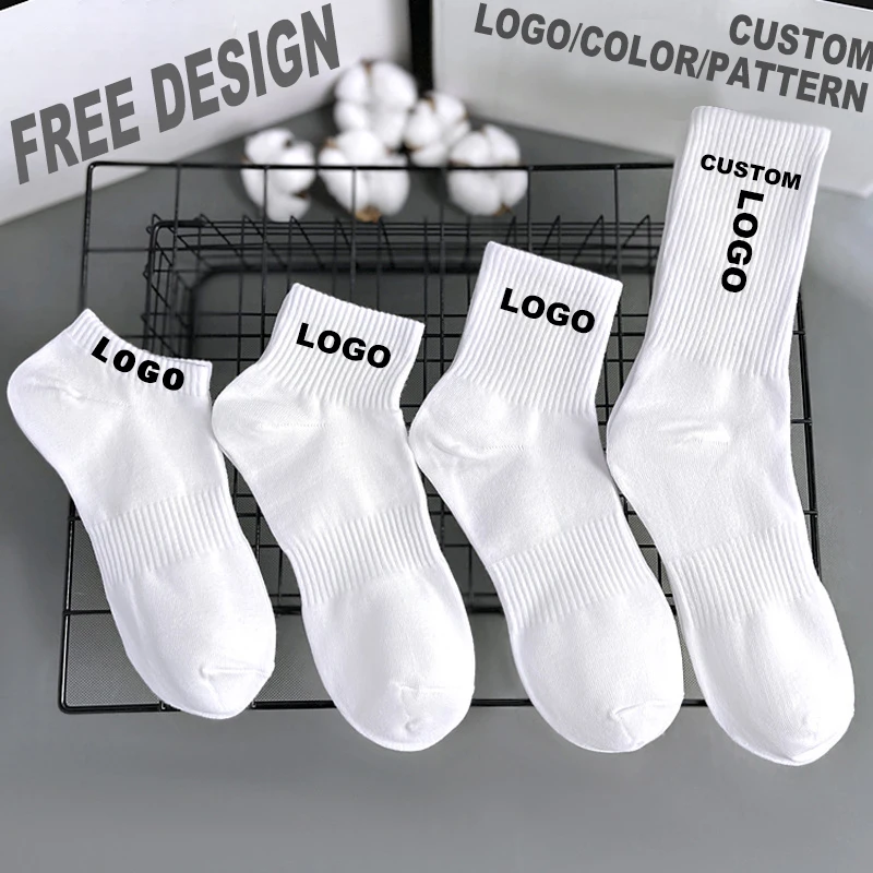 Quality designer casual jacquard knitted letter wholesale crew bamboo cotton brands black socks funny sports custom socks men