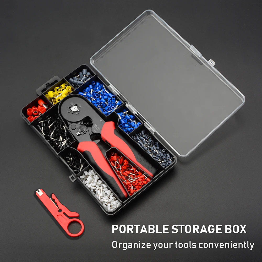 Self-adjustable Wire Crimping Tool Kit With 1200PCS Ferrule Terminals Crimping Kit Wire Stripper Plier Multi Hand Tool