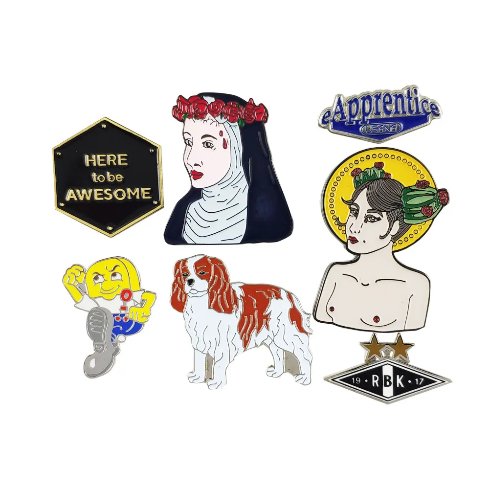 Free sample Manufacturer  hard enamel with plating  custom logo Lapel Pins Badges for innovation quality technology officer