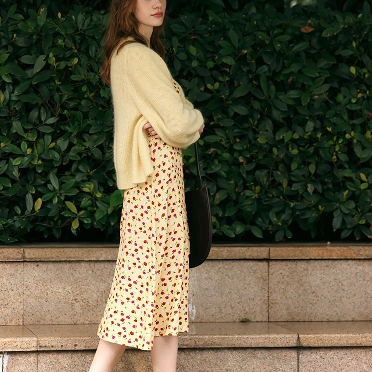 New Design Puff Sleeve Loose Knitted Sweater Mohair Sweater Button Knitted Mohair Cardigan