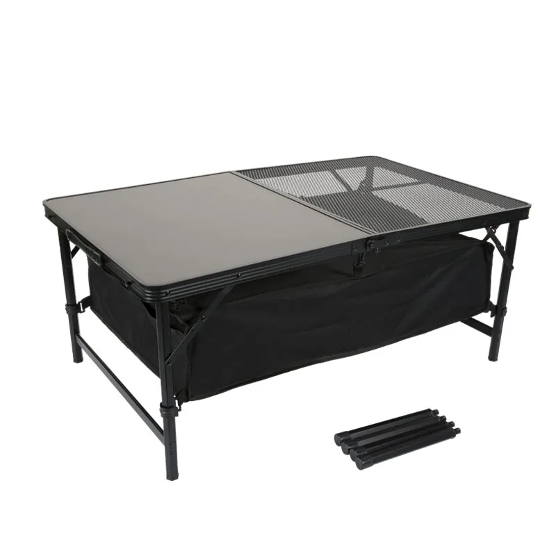 High sales quantity multifunctional outdoor portable mini folding camping mesh barbecue picnic table