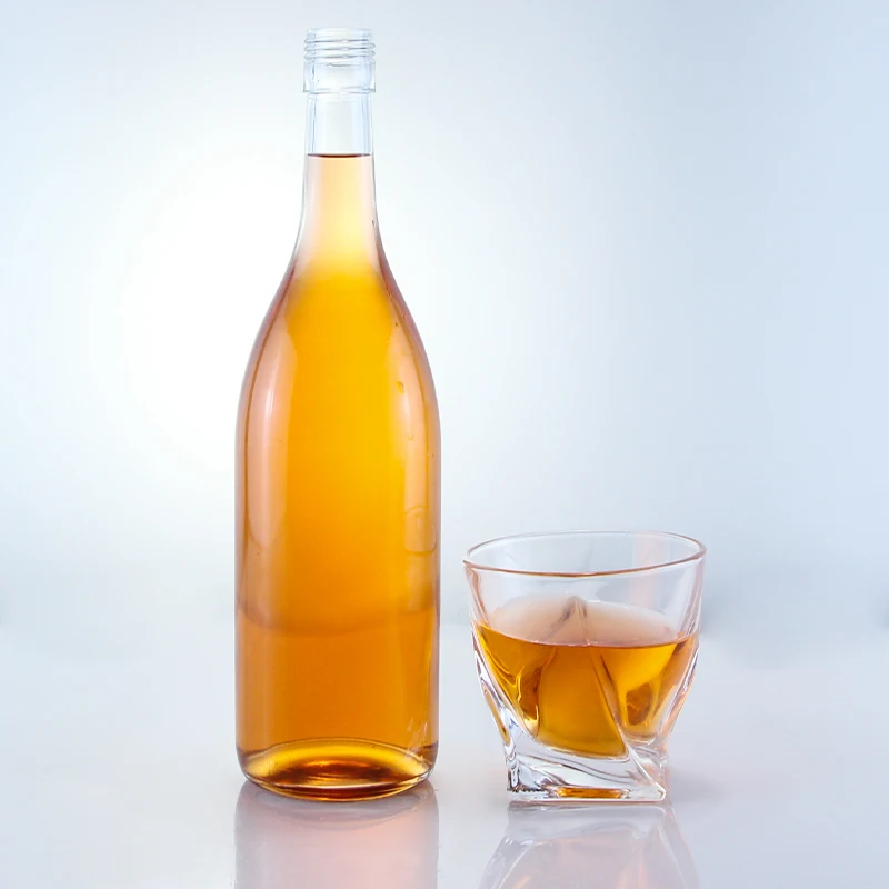 500 ml best selling pear shape transparent rum gin white wine glass bottle with screw cap