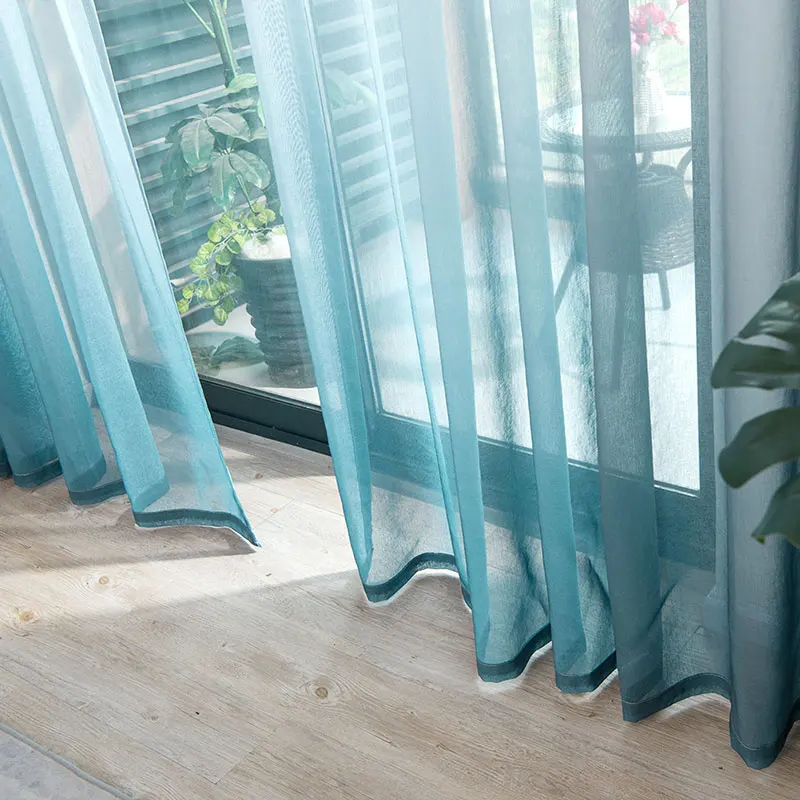 2 Panels White Sheer Voile Curtains 84 Inch Length  Light Filtering See through blackout curtains linen with Rod Pocket