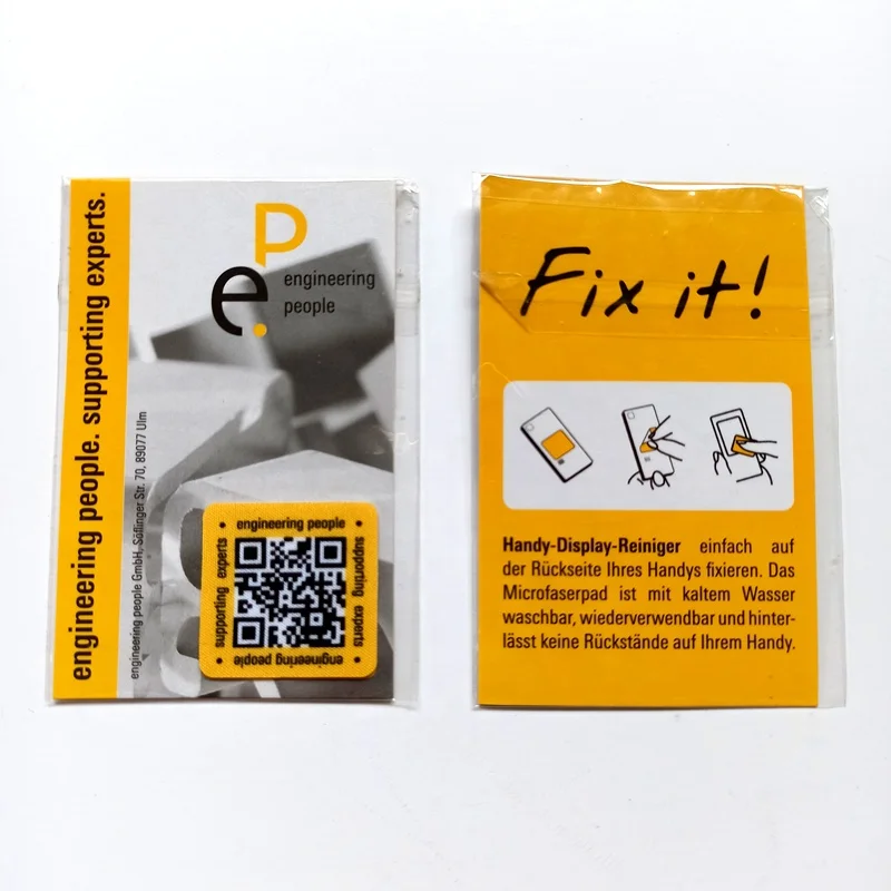 custom logo full color microfiber cloth silicone mobile phone screen cleaner