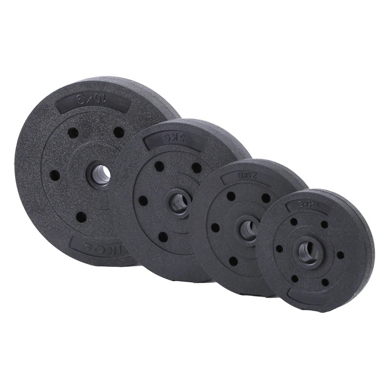 Factory Price Cheap Adjustable  Plastic Coated Cement Barbell Weight Plates