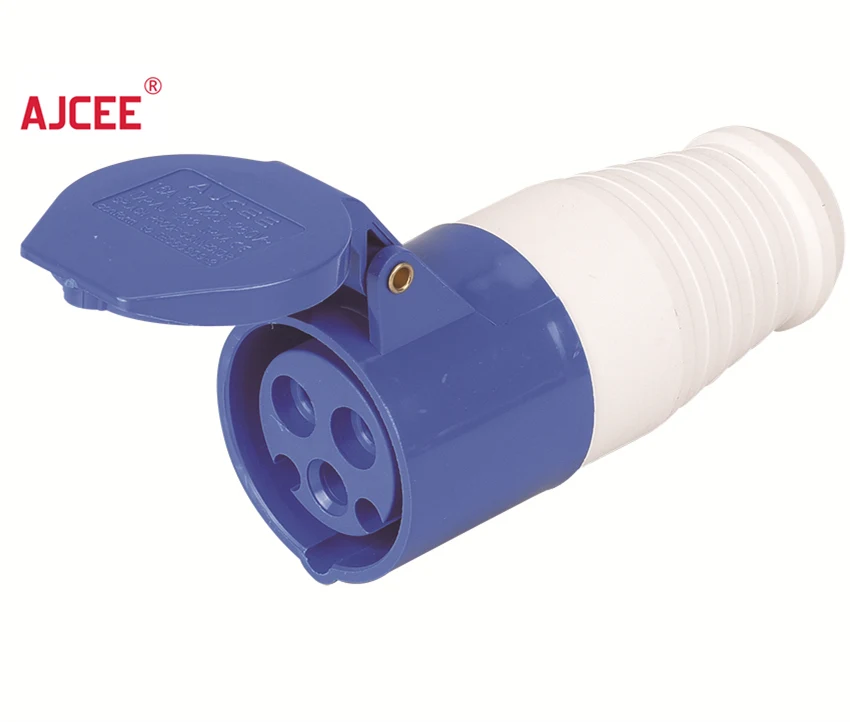 
AJCEE hot sale 230V 3Pin ip44 16a single phase 2P+E connector 16amp female industrial mobile plug socket 