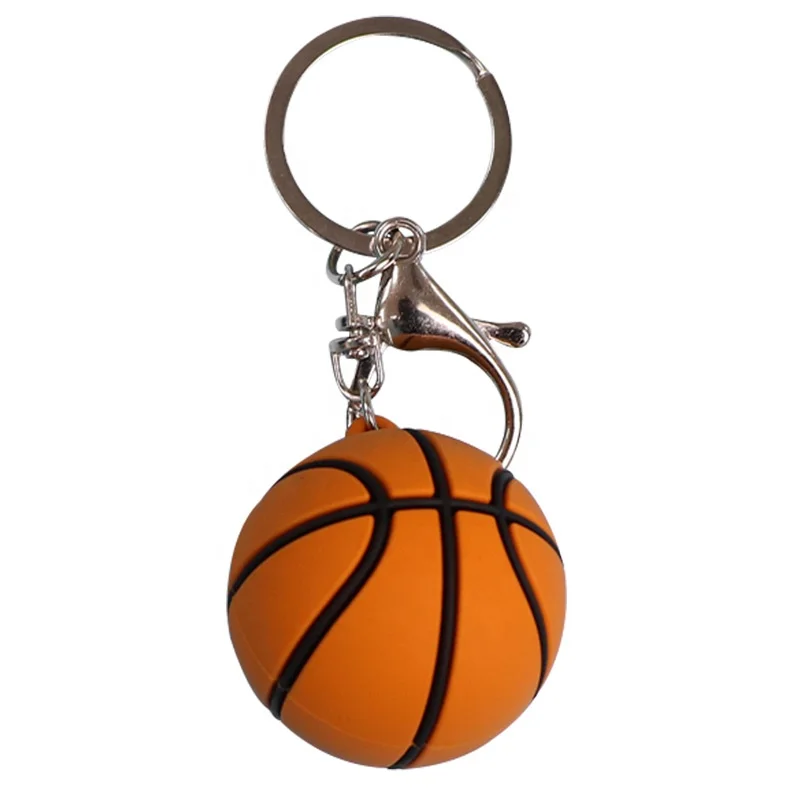 Factory Wholesale Custom Logo Sports Ball Keychains Cute Mini 3D Basketball Keychain Ball