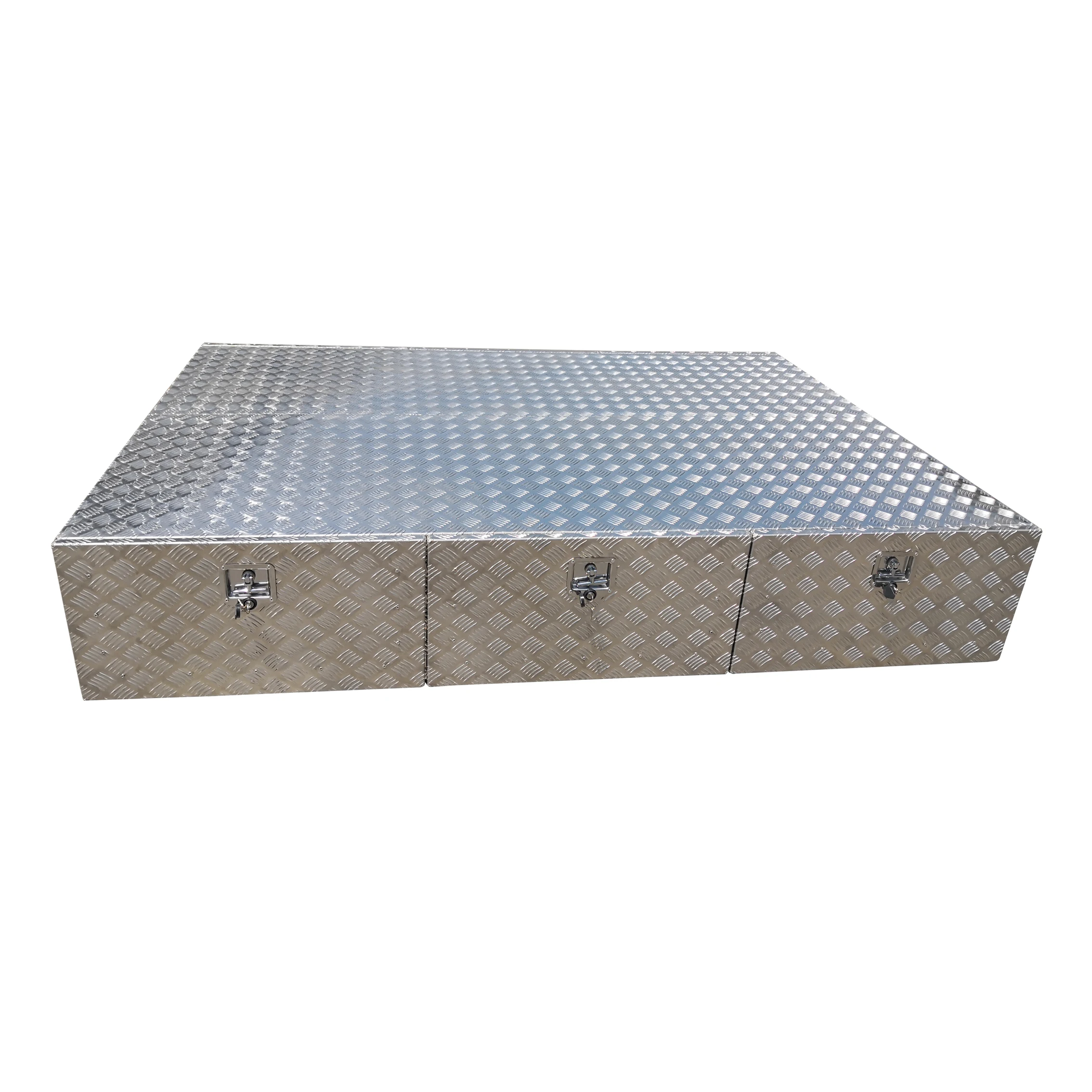 Under Tray Tool Box Trundle Drawer Ute Storage Box Aluminum Truck Bed Drawer Tool Box  with 2 Drawers