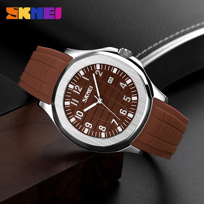 Skmei 9286 new design dongguan mens quartz watch designer Silicone band water proof date display business