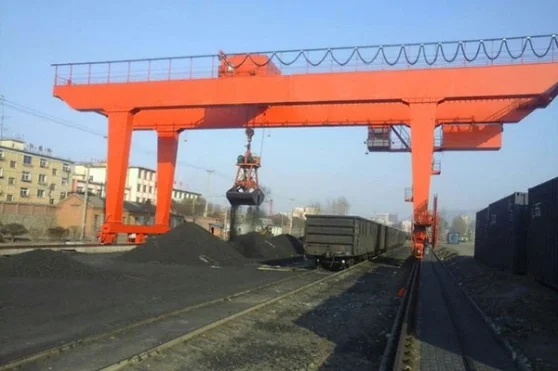 Ground traveling crane hydraulic grab gantry crane double beam grab gantry crane