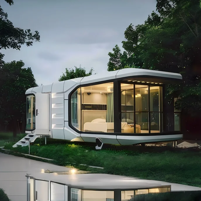 2024 trending prefab tiny mobile home cabin modern ECO vessel mini  airship pod hotel space capsule house
