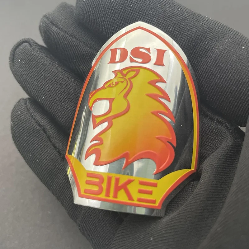 Wholesale custom metal die casting aluminum bike logo label bicycle frame 3d auto car logo stickers