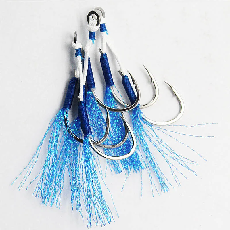 
High strength Sea Saltwater Double Barbed String Assist Jig Hook Colorful Jigging Fishing Hook  (1600124269903)