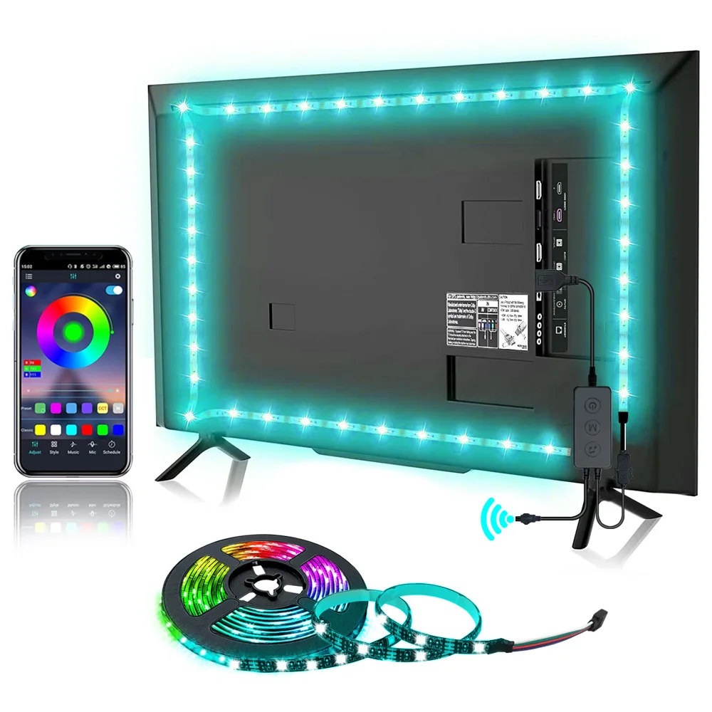 Лидер продаж 12 В 32 8 фута 10 м RGB музыкальная синхронизация меняющая цвет дистанционное управление приложением гибкая интеллектуальная светодиодная лента