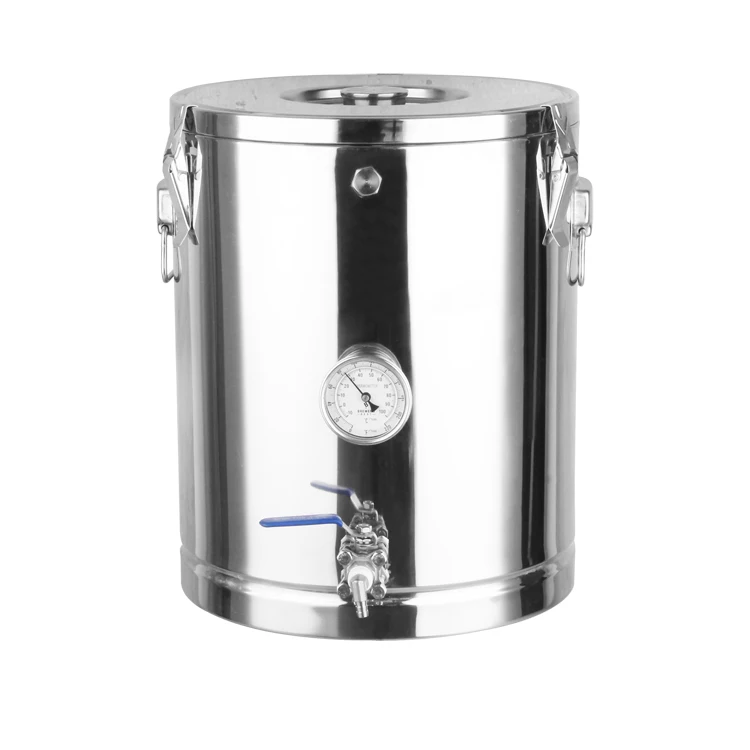 stainless steel home Beer Brewing Machine mash tun with thermometer craft beer brewery insulation pot