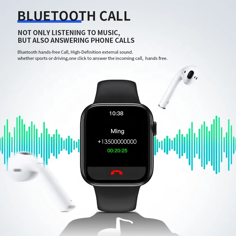 New 320*380 resolution hd 1.82inch center effect no black edge 3.5D curved large screen 230 mAh capacity hw37plus Smart Watch