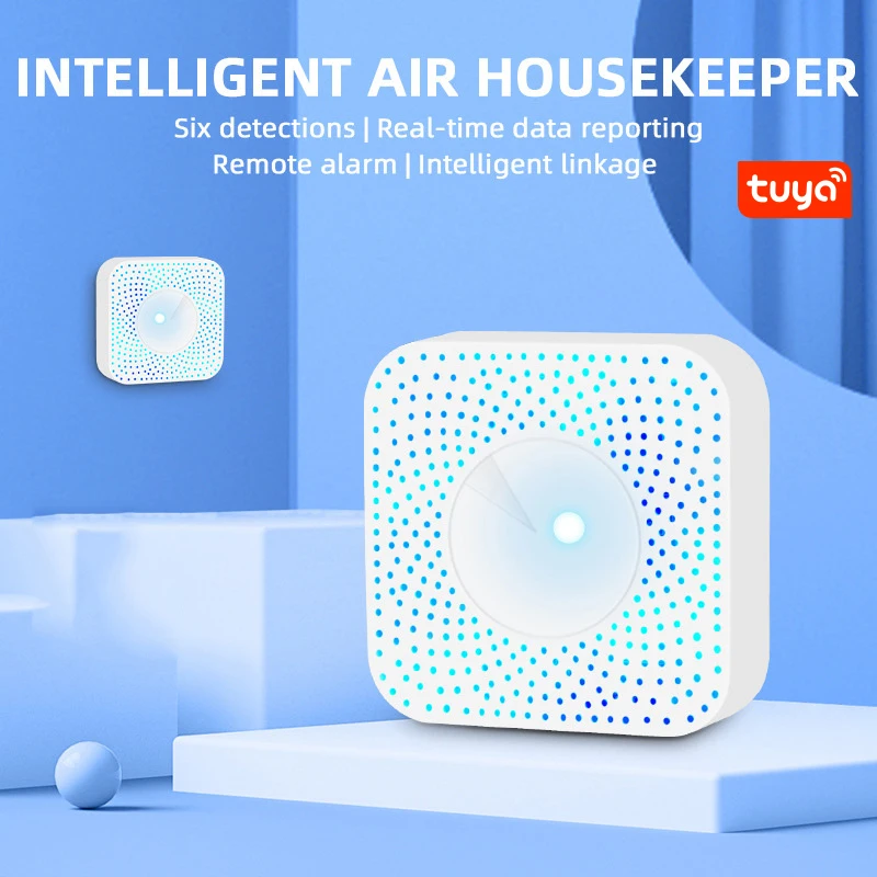 Смарт-детектор воздуха Tuya с Wi-Fi PM2.5 формальдегид CO2 датчик температуры и
