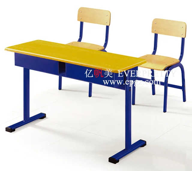 Regular Design School Furniture Classroom furniture Student Wooden Double Desk and Chair for Primary School Students