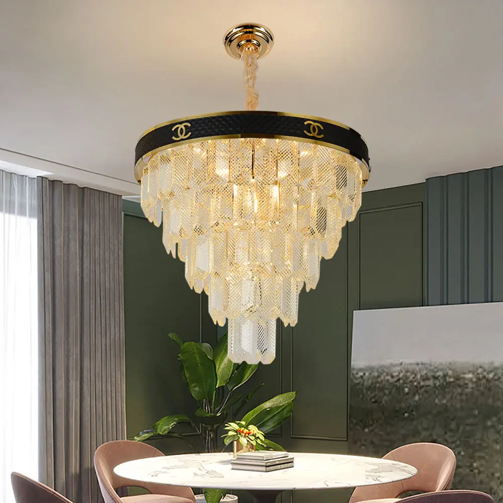 Manufacturer Modern Indoor Hotel Living Room Chandeliers Lamp Hanging Crystal Ceiling Luxury Lustre Chandeliers Pendant Light