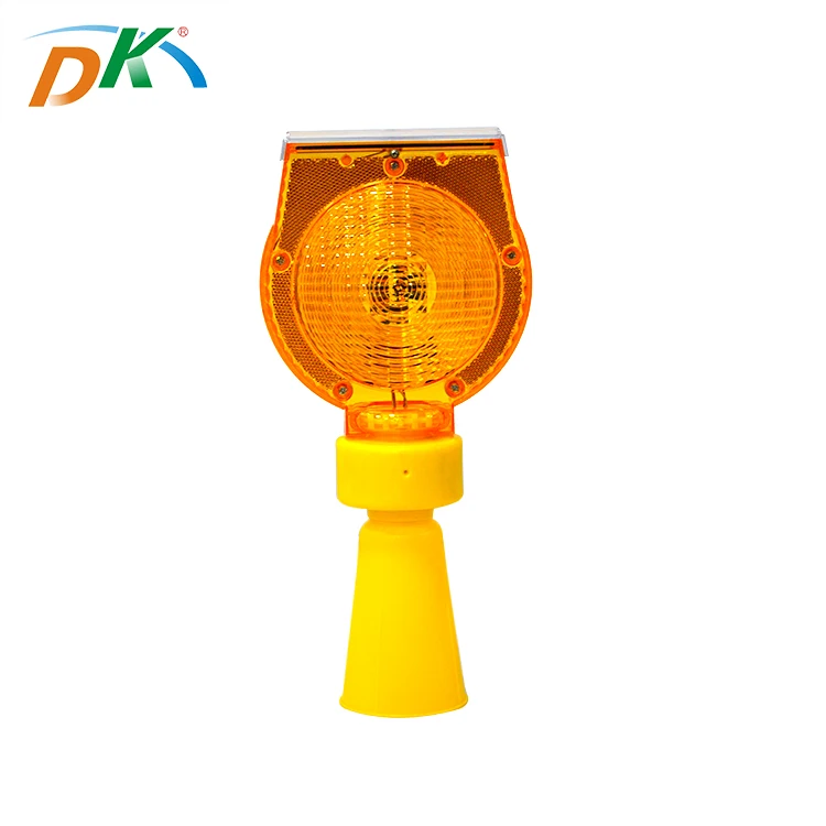 DK Strobe Warning Traffic Cone Shaped Solar Powered Led Light Traffic Roadway Safety 2pcs High Brightness LED 5.5V/0.5W CE ROHS
