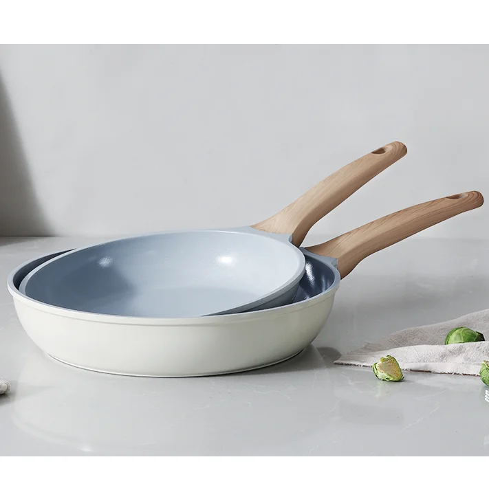 Basics 2-Piece Non-Stick Ceramic Frying Pan Set - 9.5 Inch & 11 Inch Skillet Cooking Fry Pan Cookware Sets 24cm & 28cm Pans