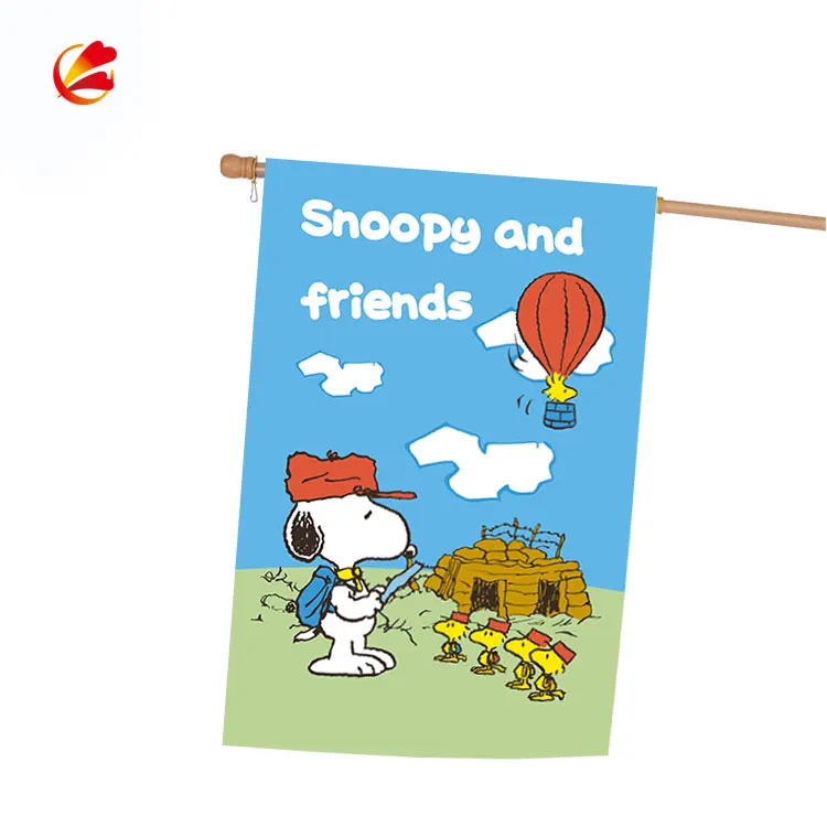 Custom size garden flag hand flag printing snoopy flag