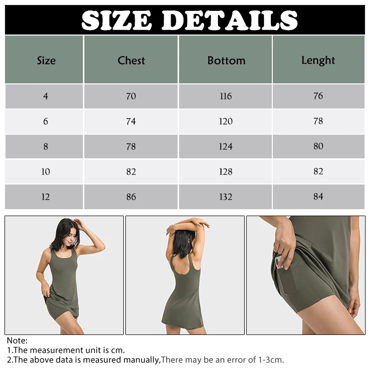 Custom Logo Sportswear Women Golf Sleeveless Dresses Ladies Skort Shorts 2 In 1 Tennis Workout Tank Top Skirt Dress