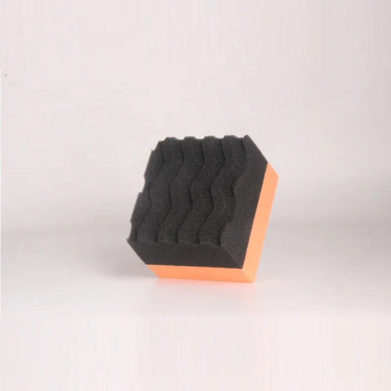 Square wavy Car waxing applicator pad Hand polishing sponge for car care