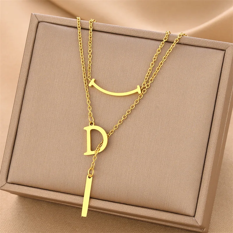 Non Tarnish 18k Gold plated Stainless Steel Necklace Zircon Cross Heart Butterfly Pendant Women Pearl Necklace Jewelry Gift