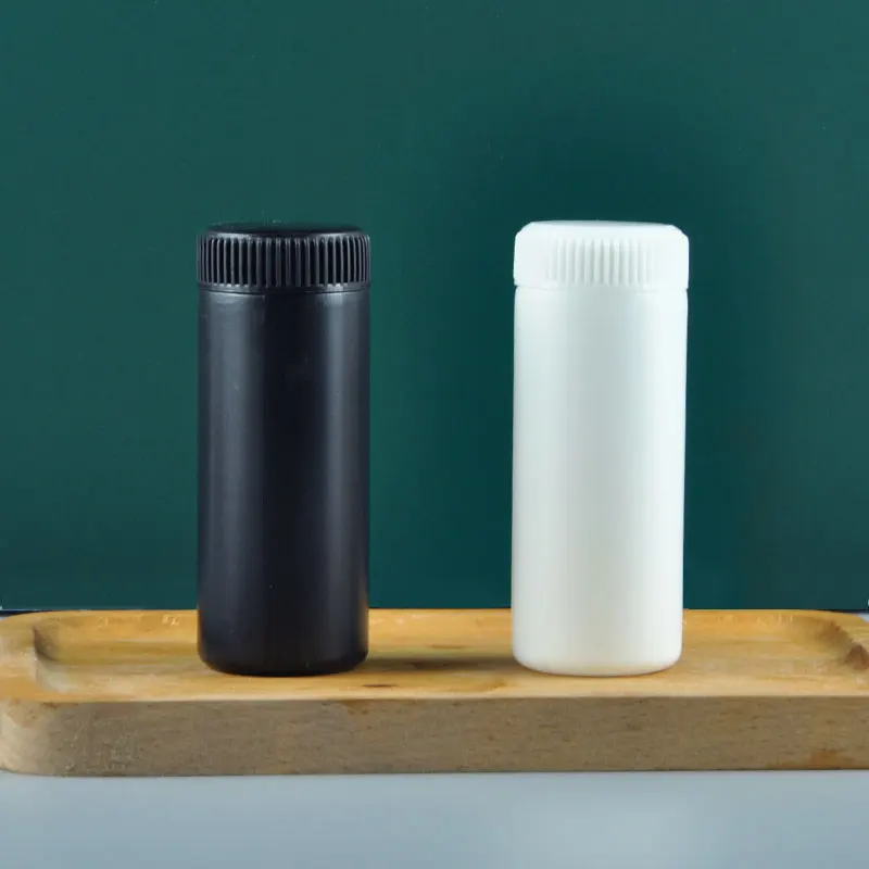 60g 60ml empty White black screw cap Loose Powder bottle Gardenia HDPE powder Plastic bottle