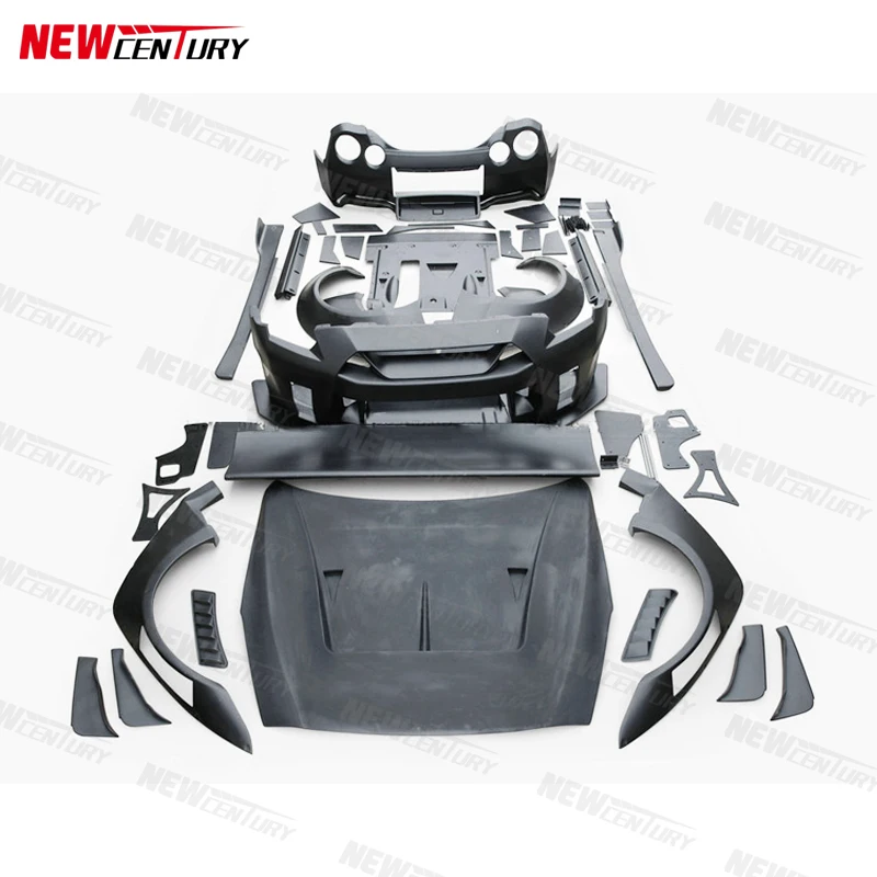 for Nissan GTR body wide body LB second generation style front and rear bumpers, hood and tail wings
