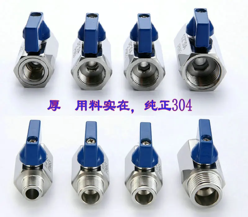High temperature resistance 304 316 stainless steel mini ball valve NPT/BSPT internal thread x Male Thread Shut-Off Valve