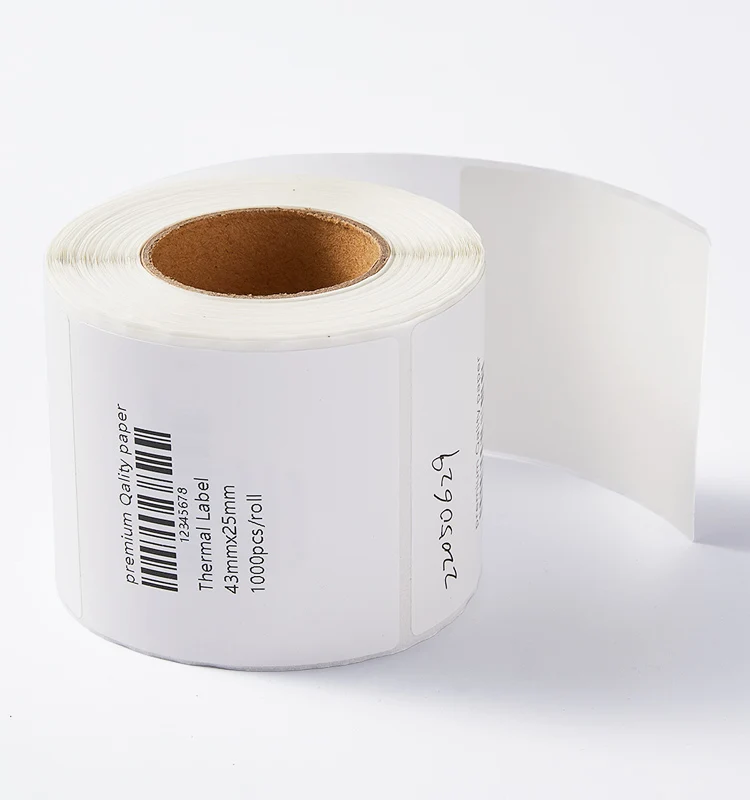 Best Selling DTL Thermal Transfer Label Roll 43mmx25mmx1000pcs Sticker Label Roll