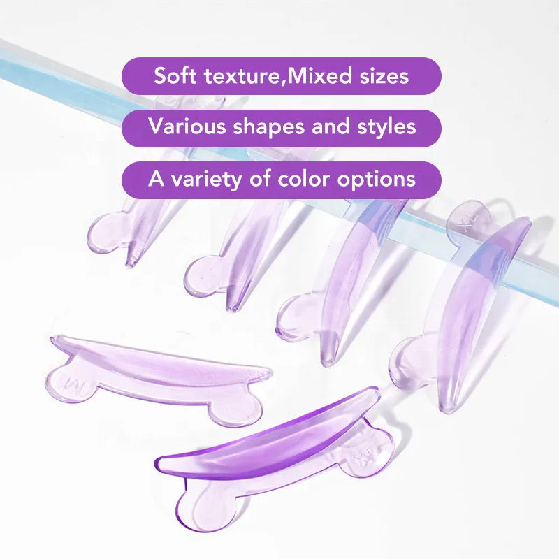 Custom Non-toxic no glue Extension eye lash silicone shields wholesale self sticky eyelash lifting rods lash lift pads