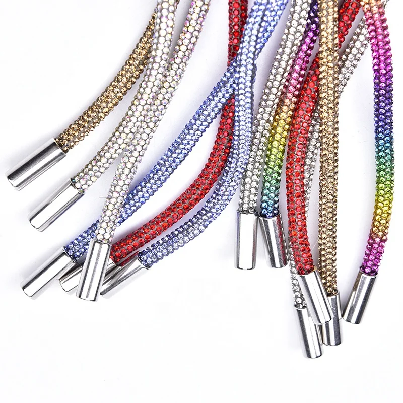 Round Rhinestone Rubber Hose Diamond Tube Trimming Jewelry Shoelace Crystal Drawstring Diy Trouser Hoodie Rope Clothing