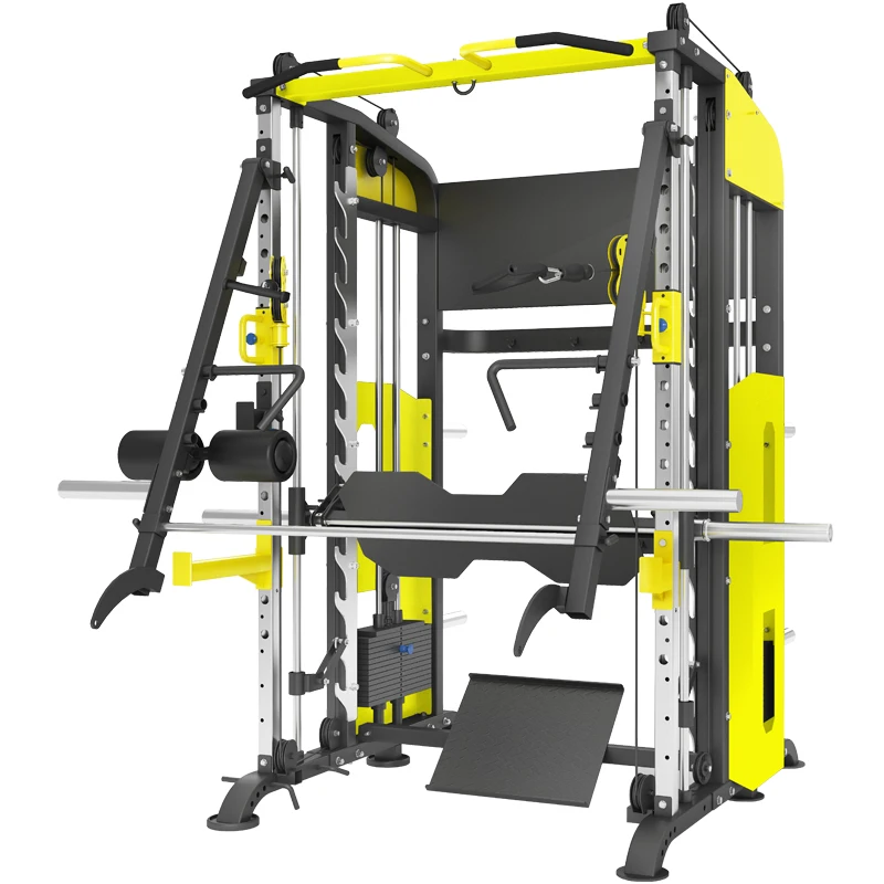 Multi-Function Station for Bodybuilding Functional Trainer & Crossover Cable Smith Gym Equipment for Fitness Exercise