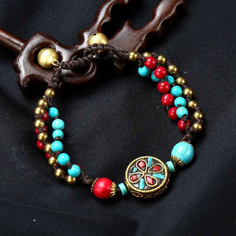 Fashion Tibetan Beads Bracelets Jewelry for Men Women Nepal Ethnic Good Luck Amulet Charm Tibetan beads Handmade Bracelets Gift
