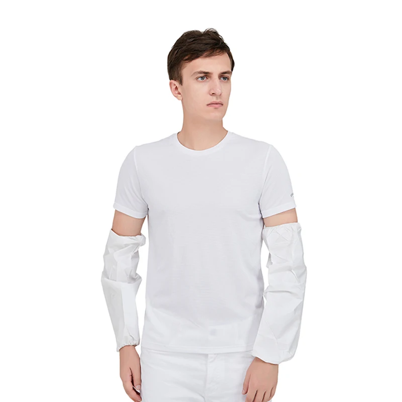 Disposable Microporous Oversleeve Blue/White Non woven Covera Stent Arm Sleeve Cover With Elastic Cuff