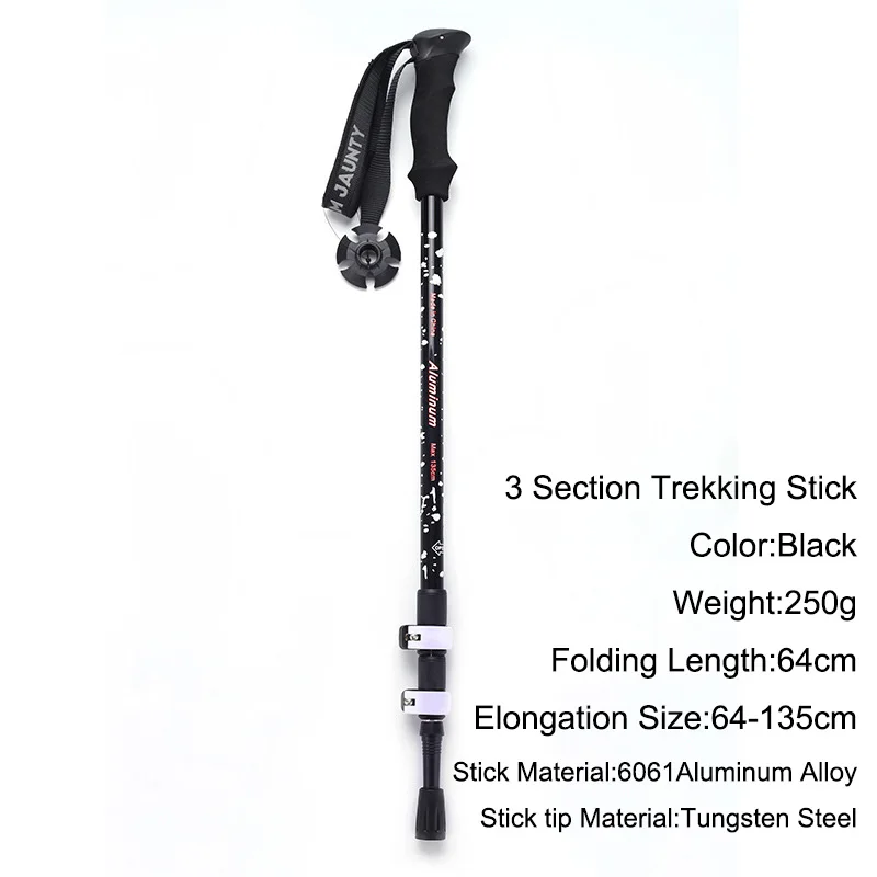 Trekking Poles Telescopic Lightweight Aluminum Walking Sticks Shock-Absorbent Hiking Climbing  Poles Adjustable Alpenstock