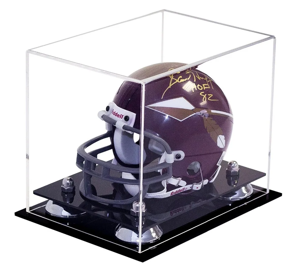 Plexiglass Sports Display Cases Clear Acrylic Football Mini Helmet Display Case