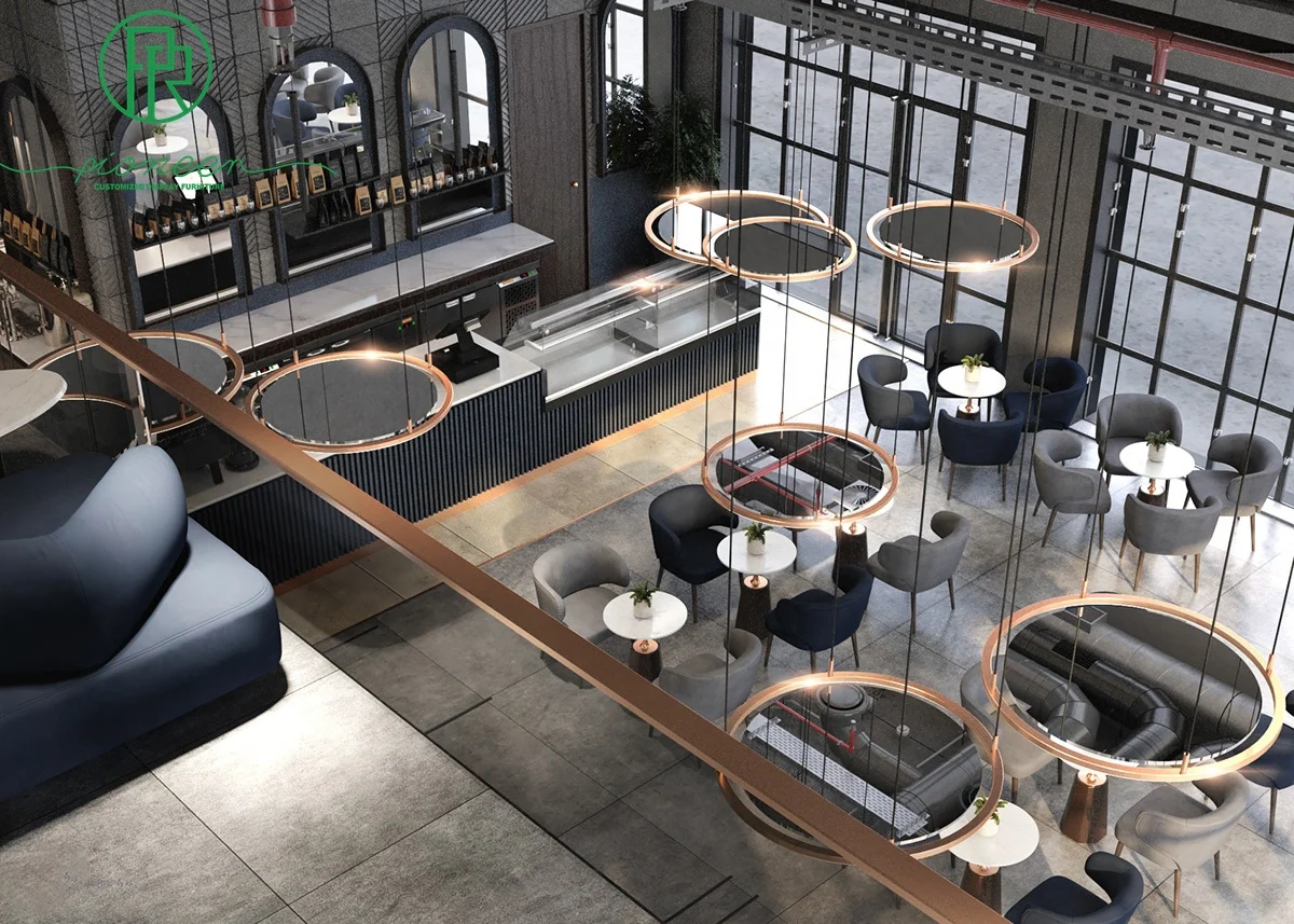 Cozy coffee shop design interior furniture for cafe bar